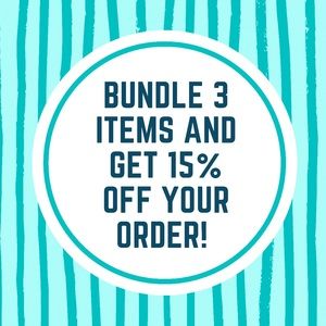 Bundle 3 items for a 15% off discount!!❤️